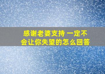 感谢老婆支持 一定不会让你失望的怎么回答